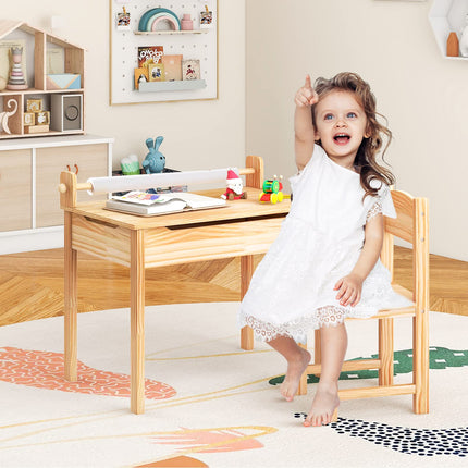 Flip Top Kids Art Craft Table - Costzon