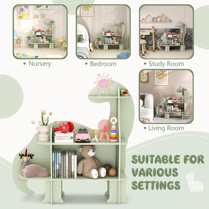 Costzon Dinosaur Kids Bookshelf, 3-Tier Wooden Children's Bookcase
