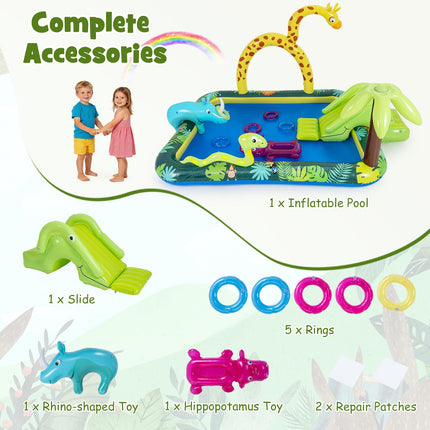 Costzon Jungle Animal Inflatable Kiddie Pool (82'' x 70'' x 54.5'')