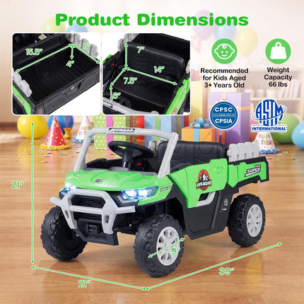 Costzon 24V Kids UTV Ride on Car Truck with Trunk & 2 x 100W Motors