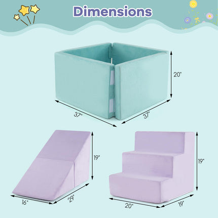 Costzon 3-in-1 Kids Ball Pit with Suede Fabric Soft Play Set (Balls Not Included)