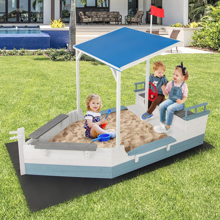 Costzon Pirate Ship Sandbox with Canopy