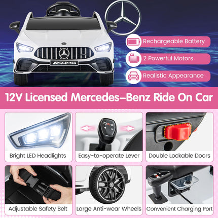 Costzon Ride on Car, 12V Licensed Mercedes-Benz Kids’ Electric Vehicles with Parent Remote