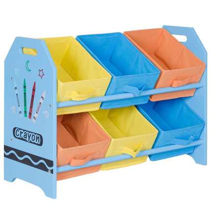 Costzon Kids Toy Organizer with 6 Multi Color Storage Bins