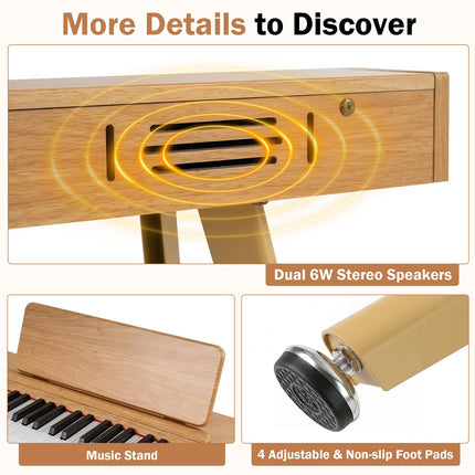 Costzon 88-Key Digital Piano for Beginners & Home Use
