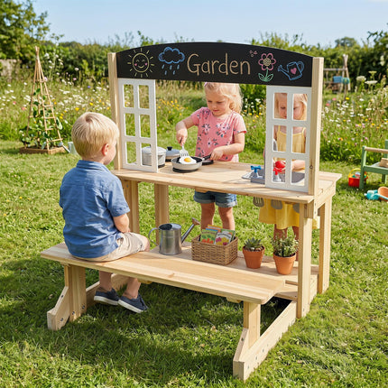 Costzon Outdoor Mud Kitchen w/Bench