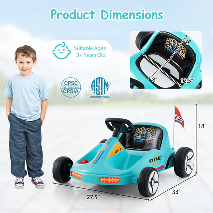 Costzon Kids Electric Go Kart, 12V 7AH Battery Powered Ride on Race Toy Car with Remote Control