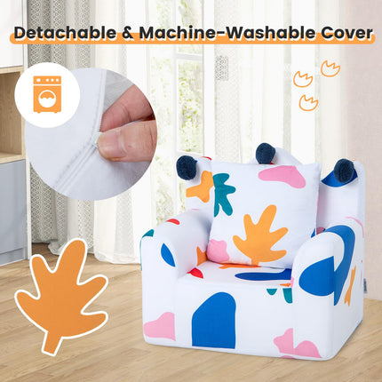 Costzon Kids Sofa, Foam Filled Armchair with Padded Pillow, Upholstered Sofa Chair