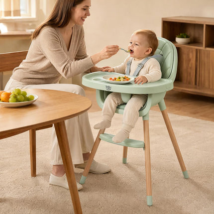 BABY JOY High Chair Convertible Wooden High Chairs for Babies and Toddlers