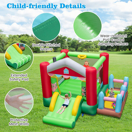 BOUNTECH Inflatable Bounce House, Bouncy House for Kids Indoor Outdoor Party Family with Wide Slide