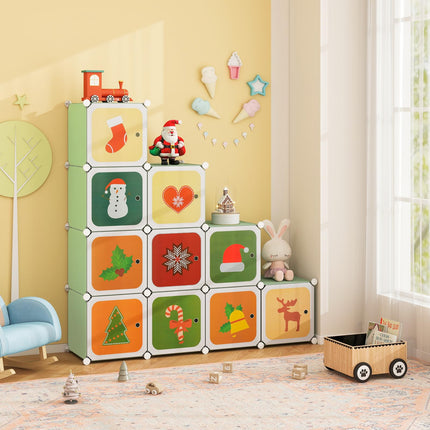 Costzon Kids Closet, Cartoon DIY Modular Dresser Storage Organizer