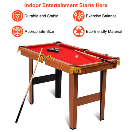 Costzon 4-Foot Billiard Table Mdf + Pvc + RedVelvet Billiards
