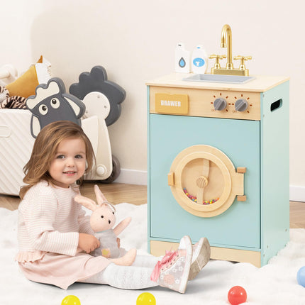 Costzon Kids Washer Playset Toy Washing Machine w/Laundry Detergent & Hand Sanitizer