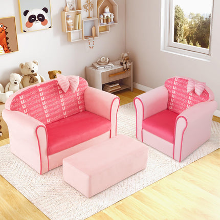 Costzon Kids Sofa, Toddler Upholstered Armchair with Solid Wooden Frame