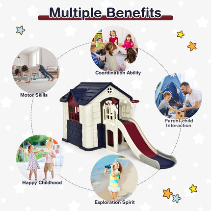 Costzon Kids Playhouse and Slide Set