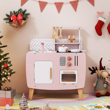 Costzon Kids Kitchen Playset | Toddler Interactive Pretend Play Toy w/Oven