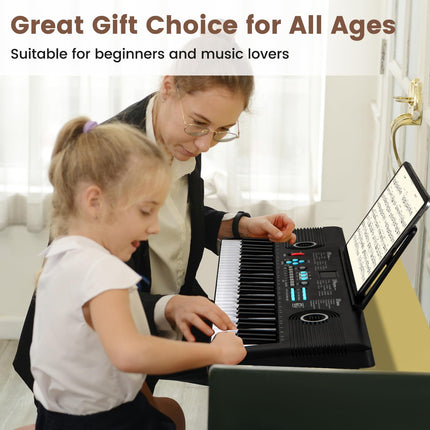 Costzon 61 Key Keyboard Piano, Electric Digital Piano Keyboard with Microphone