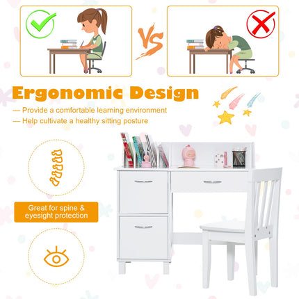 Kids Desk and Chair Set - Costzon