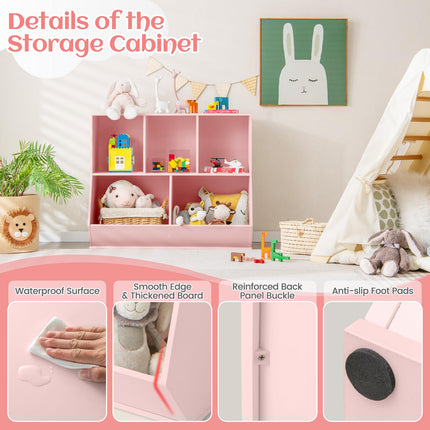 Costzon Toy Organizers and Storage with Bookshelf for Kids Room