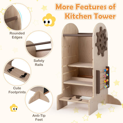 Costzon Kids Kitchen Standing Tower Montessori Games