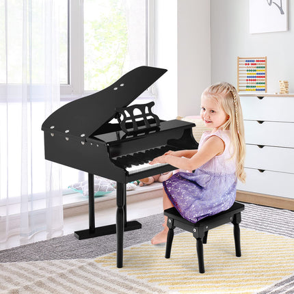 Classical Kids Piano 30-Key Mini Grand Piano with Music Stand and Bench