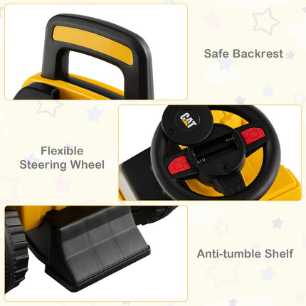 Costzon Ride on Digger, Licensed Caterpillar Excavator Toy, Toddler Construction Ride on Car