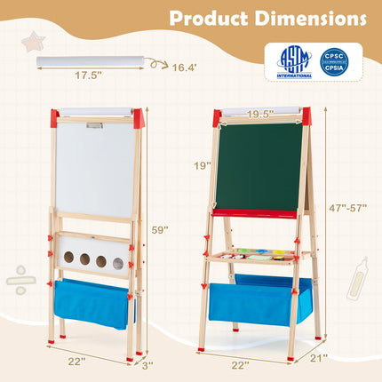 Costzon Kids Easel Adjustable Foldable Double-Sided Easel