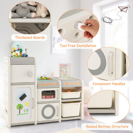 Costzon Toy Organizers and Storage, Multipurpose Kids Toy Chest with Magnetic Whiteboard
