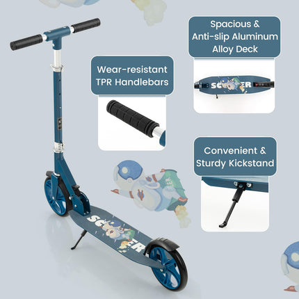 Costzon Kick Scooter for Kids Ages 8+, Foldable Kids & Adults Scooter with 8-inch Big Wheels