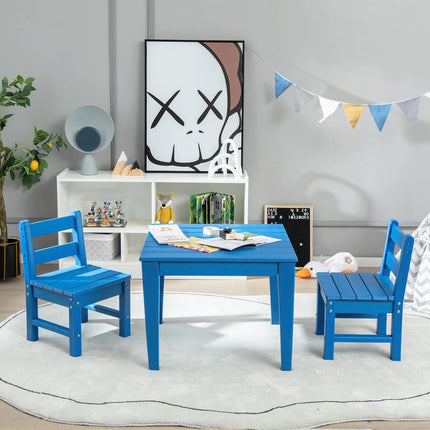 Costzon Kids Table, 25.5" x 25.5" Square Activity Play Table, Indoor & Outdoor, Toddler Table