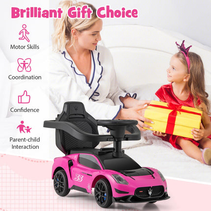 Costzon Push Car for Toddlers 3 in 1 Licensed Maserati Stroller Sliding Walking Car with Handle