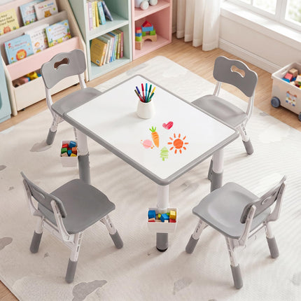 Costzon 5 PCS Height Adjustable Toddler Desk Set | Art & Craft Table Set