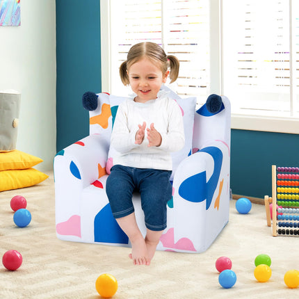 Costzon Kids Sofa, Foam Filled Armchair with Padded Pillow, Upholstered Sofa Chair