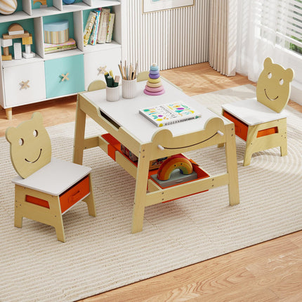 Costzon Kids Table and Chairs Multifunctional Art Desk Set (27.5” x 24” x 20”)