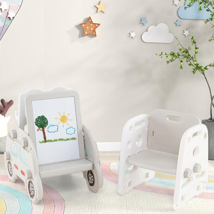 5 in 1 Convertible Toddler Slide Set Easel for Kids
