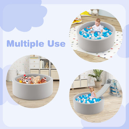 Costzon Ball Pit, Soft Round Baby Ball Pool w/ 200 Ocean Balls