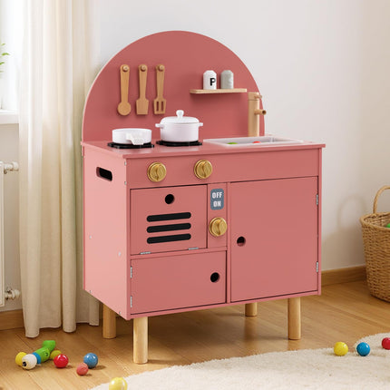 Costzon  Little Chef Pretend Play Kitchen w/Stoves for Kids 3+ Years Old