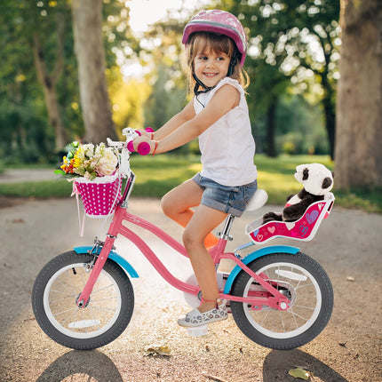 BABY JOY Kids Bike, 14 18 Inch Bike w/Removable Training Wheels, Kids Bicycle for 4-9 Years Old Toddler Girls Boys