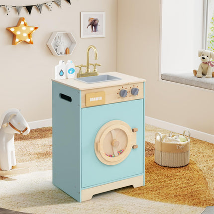 Costzon Kids Washer Playset Toy Washing Machine w/Laundry Detergent & Hand Sanitizer