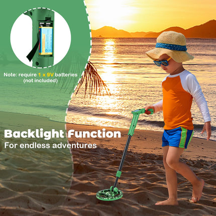 Costzon Metal Detector for Kids, 24.5"-33.5" Adjustable Junior Gold Detector, Lightweight Kids Metal Detector