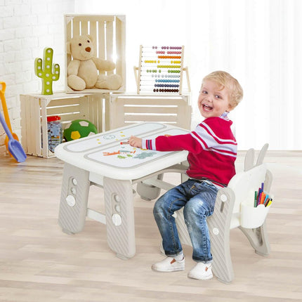 Costzon Kids Table and Chair Set, Graffiti Activity Table, Toddlers Art Table & Chair