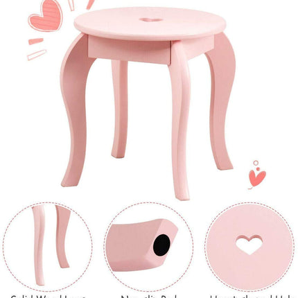 Costzon Kids Vanity Table 2 in 1 Detachable Design with Dressing Table and Writing Desk