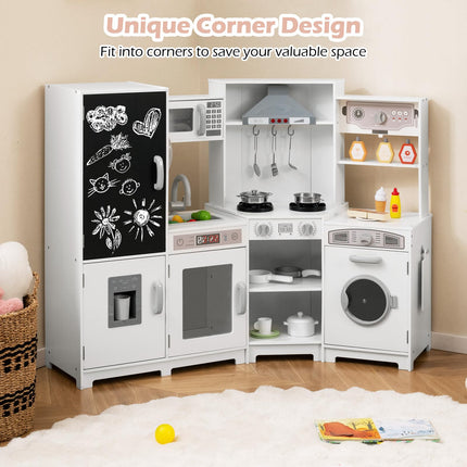 Corner Wooden Play Kitchen with Lights & Sounds