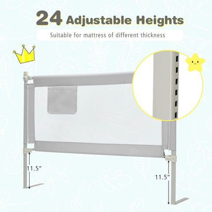 BABY JOY Bed Rail for Toddlers, 57’’ Extra Long, Height Adjustable & Foldable Baby Bed Rail Guard