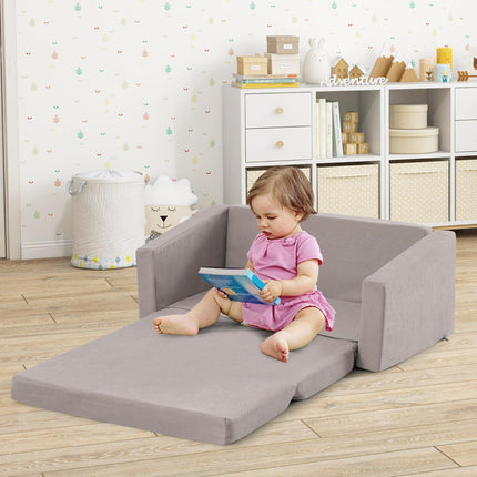 Costzon Kids Sofa, 2 in 1 Flip Open Couch with Machine Washable Sofa Cover