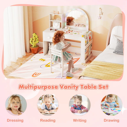 Costzon Kids Vanity Table and Chair Set