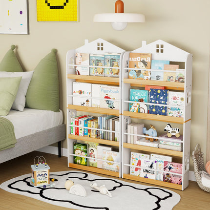 Costzon 4-Tier Kids Bookshelf Wall Mounted