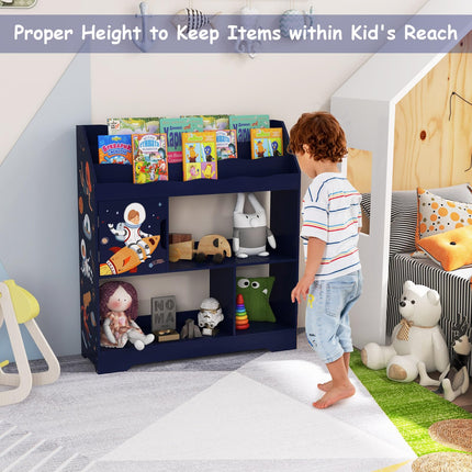 Costzon Kids Bookshelf and Toy Storage Organizer, Multifunctional Children’s Bookcase with 3 Tier Montessori Shelf