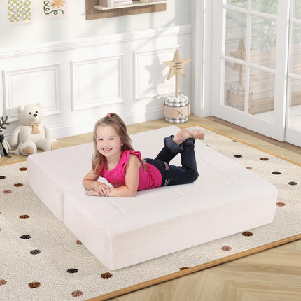 Costzon Kids Play Couch, Versatile Foam Play Couch for Boys & Girls