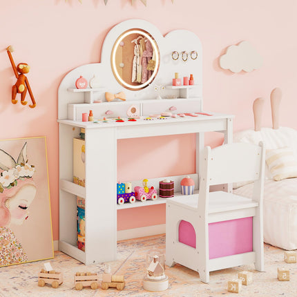 Costzon Toddler Makeup Vanity Desk Dressing Table